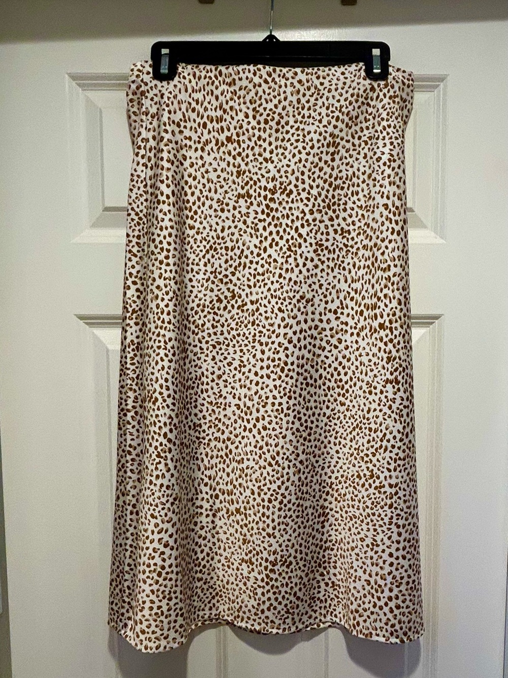 J. Crew Factory leopard print midi skirt in cream and brown